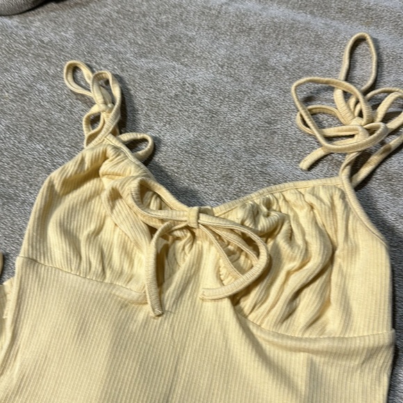 Yellow Split Thigh Cami Midi Dress - Picture 6 of 8